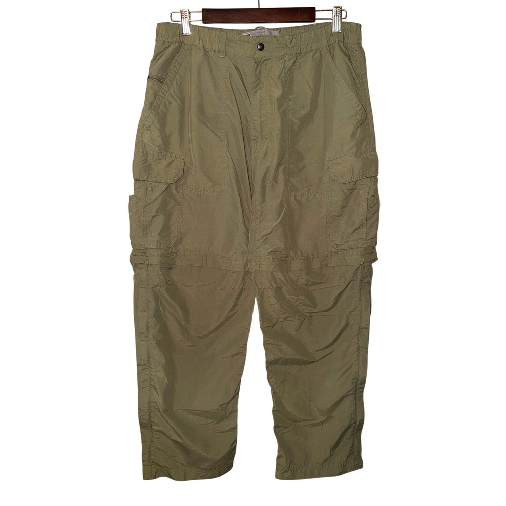 REI Mens Convertible Zip Off Legs Cargo Hiking Pants Size Large 30" Inseam Green